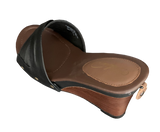 Toni Black on Black with Brown Wedge