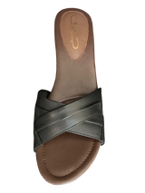 Toni Black on Black with Brown Wedge