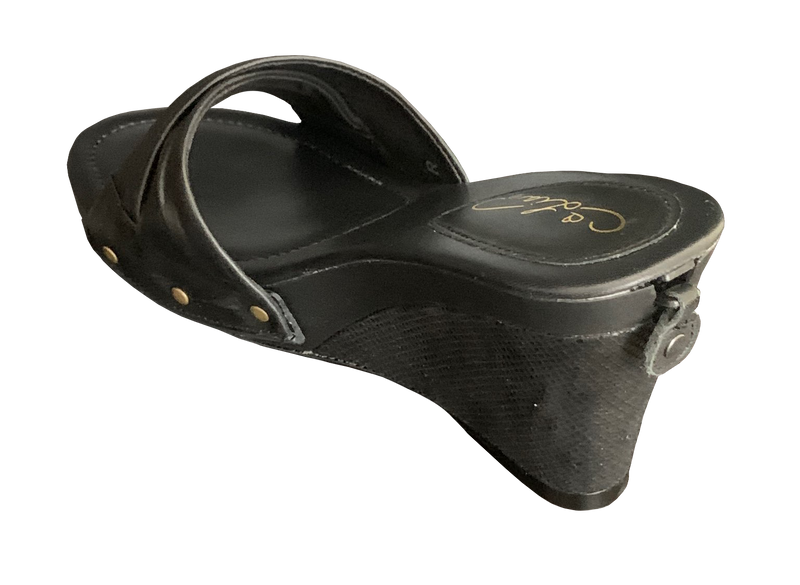 Toni Black on Black with Black Wedge