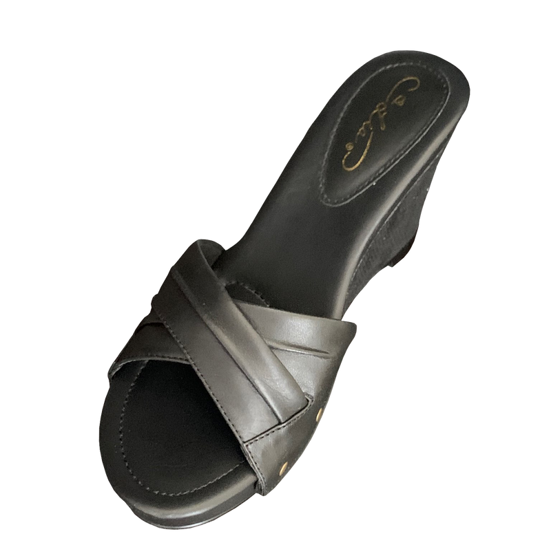 Toni Black on Black with Black Wedge