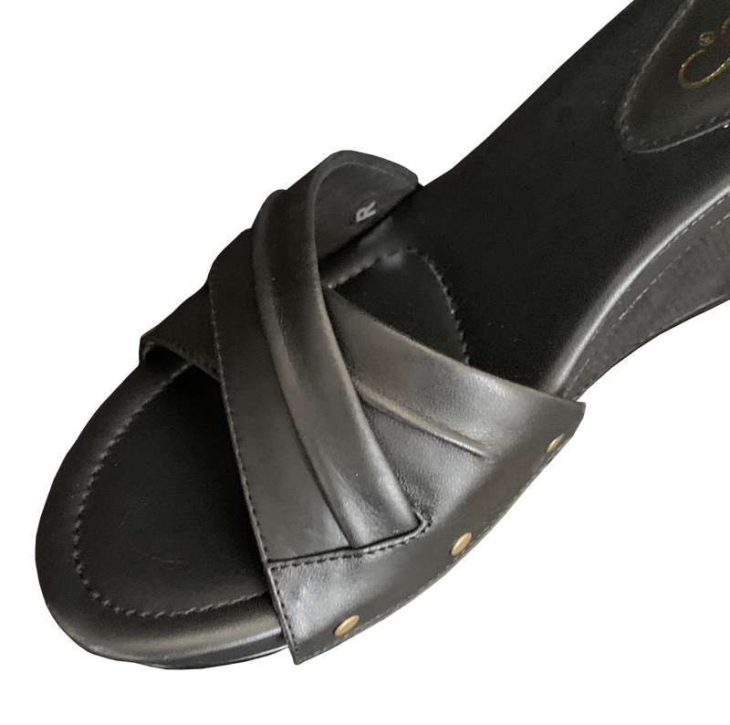 Toni Black on Black with Black Wedge