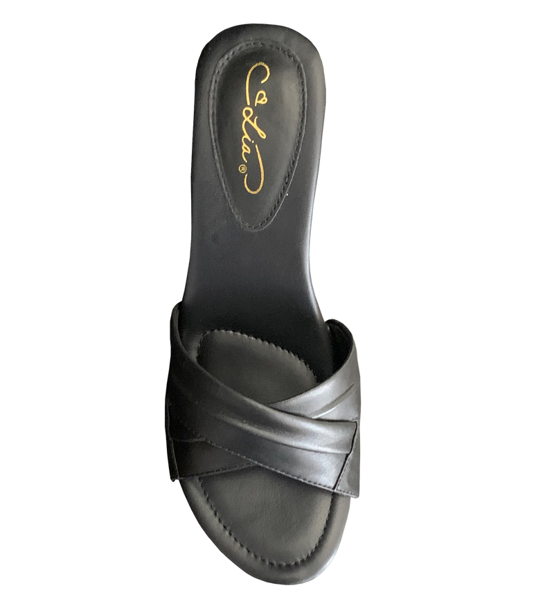 Toni Black on Black with Black Wedge